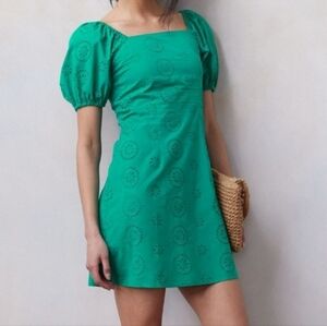 LC Lauren Conrad Square Neck Eyelet Midi Dress